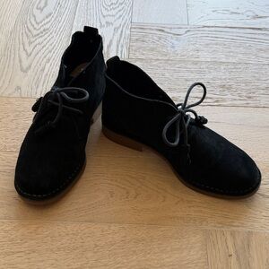 Hush Puppies Black Suede Lace Up Ankle Boots